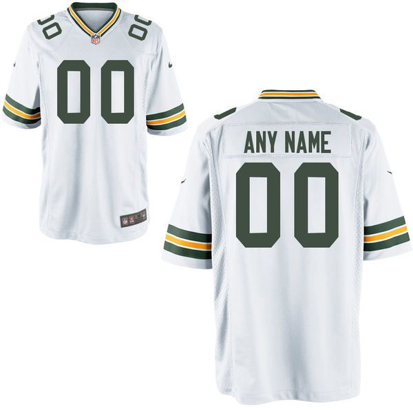 Men Green Bay Packers Custom White Game NFL Jersey